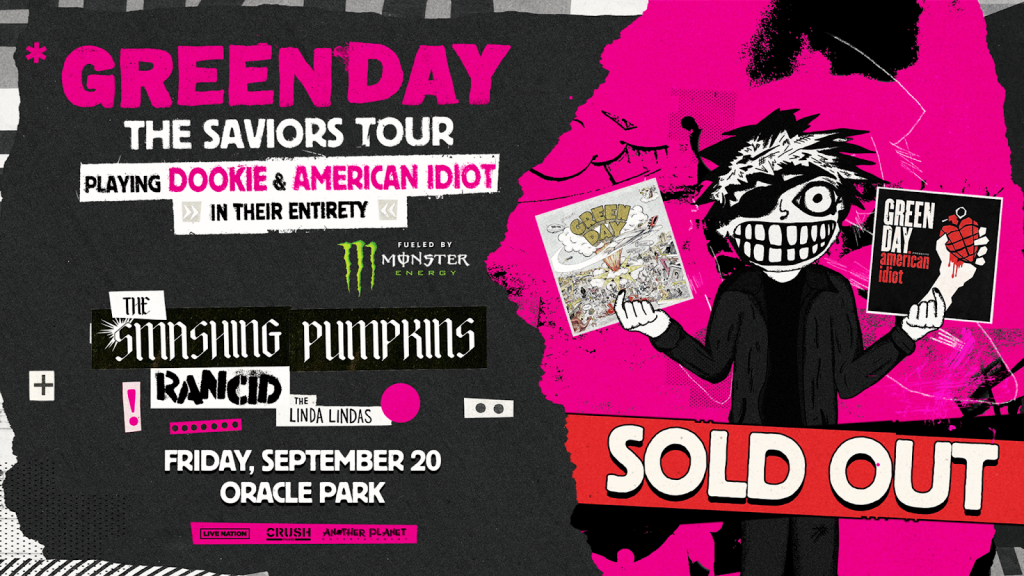 A Green Day concert poster.
