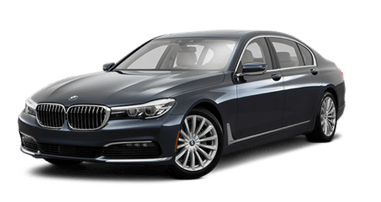 A BMW 750i in black