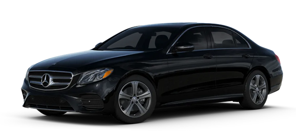 A black Mercedes E300