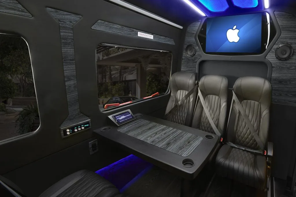 Interior of a Mercedes Sprinter van