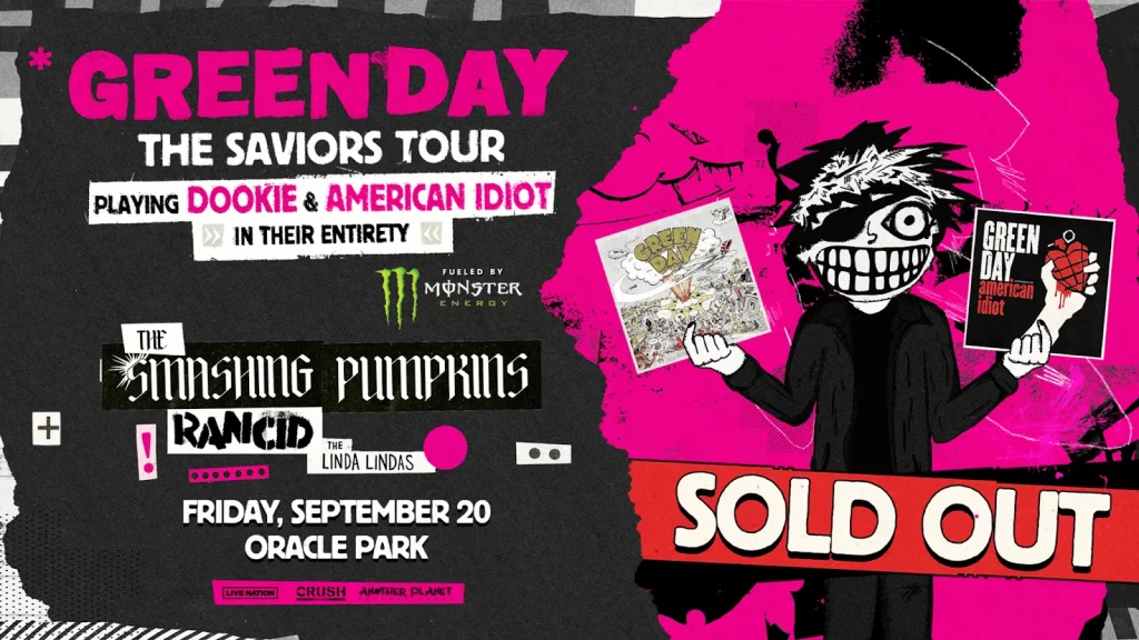 A Green Day concert poster. 