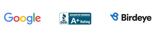 Limo SF VIP on Google, BBB accredited business with an A+ rating, and Birdeye